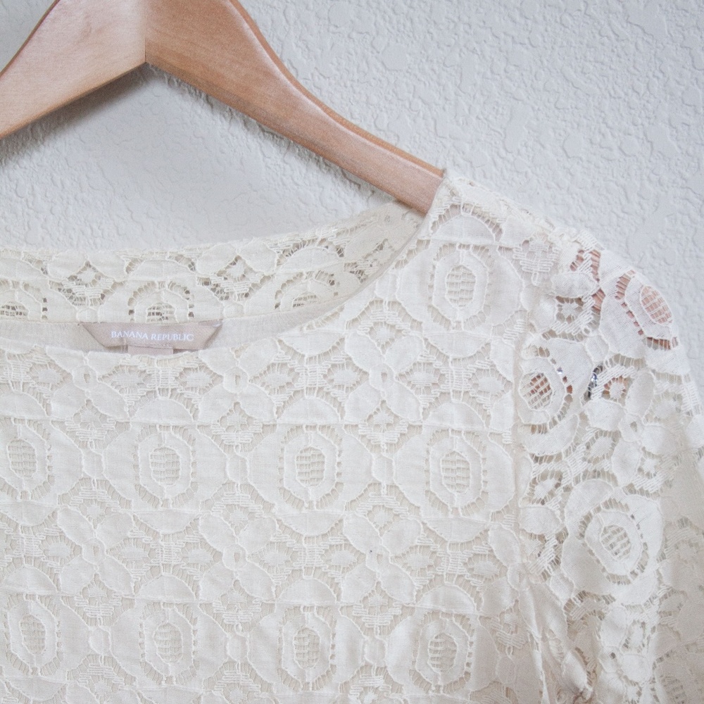 Banana Republic Ivory Lace Top